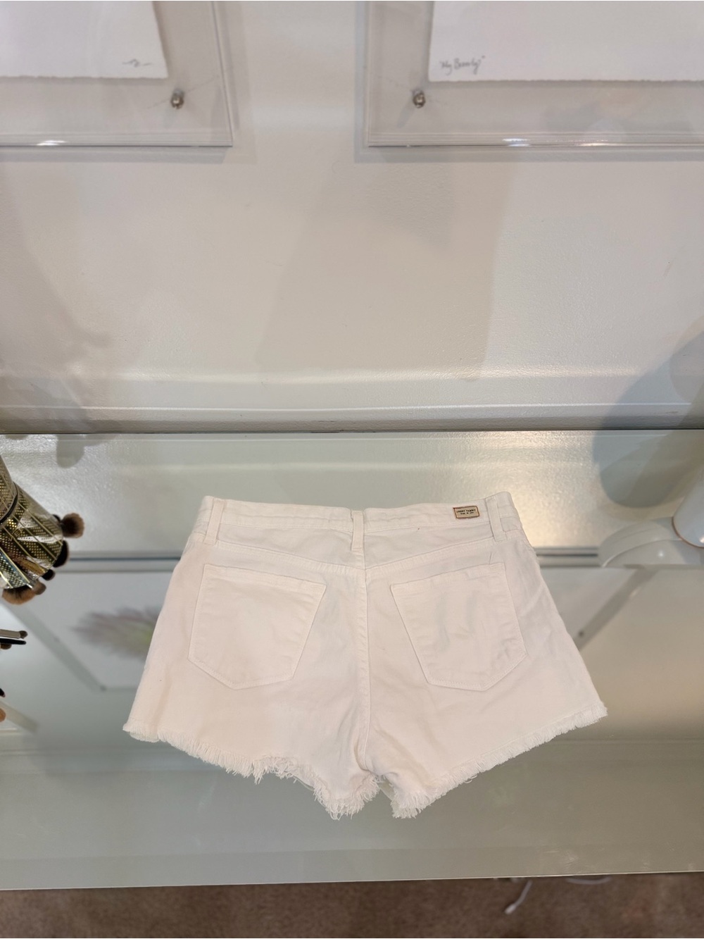 Angry Rabbit White Distressed Jean Shorts - Picture 2 of 3